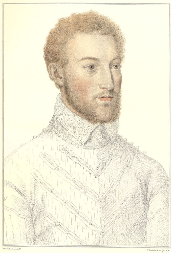 Monsieur de Pienne L'Ainé by Bartolozzi after Holbein. Henry VIII's court 1884